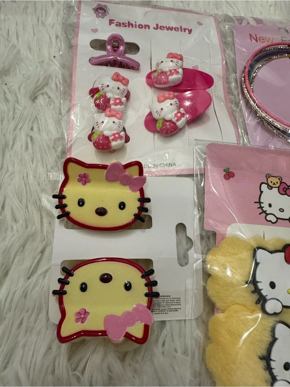 Hello Kitty bundle Accessories hair claws hair clips straw topper  bangles